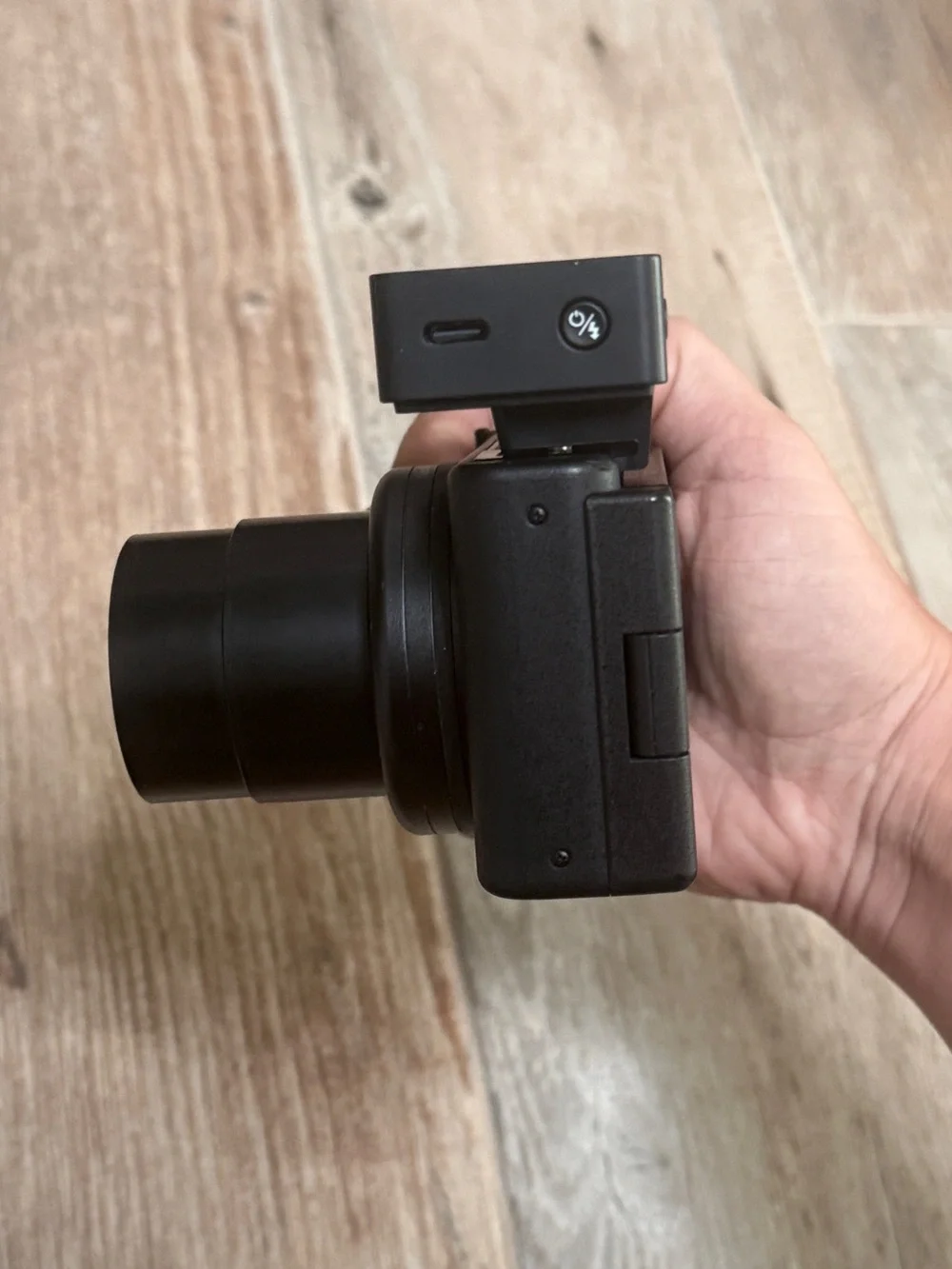 Sony ZV-1 camera with flash
